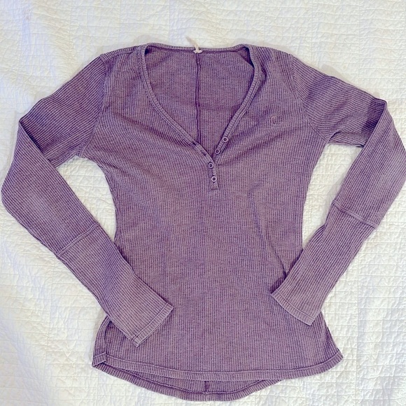 ZYIA Other - ZYIA Active Don't Wake Me Lilac Thermal Henley Long Sleeve Knit Top Women's S‎